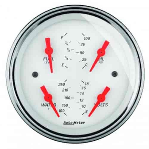 Arctic White Quad Gauge 5" Electrical