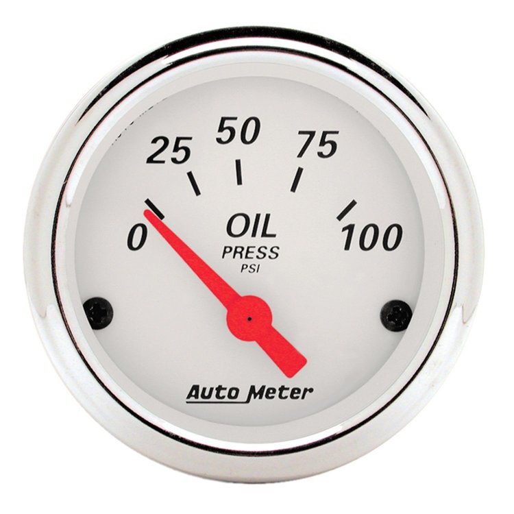 Arctic White Oil Pressure Gauge 2-1/16" Electrical