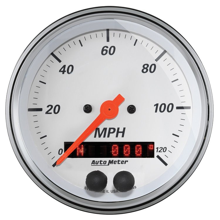 Arctic White Speedometer 3-3/8" Electrical