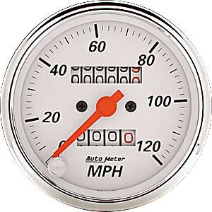 Arctic White Speedometer 3-1/8" Mechanical