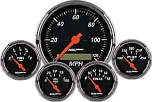 Designer Black 5-Gauge Kit 3-1/8" Electrical Speedometer (120 mph)