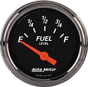 Designer Black Fuel Level Gauge 2-1/16" Electrical
