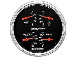 Designer Black Quad Gauge 5" Electrical