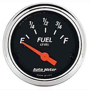 Designer Black Fuel Level Gauge 2-1/16" Electrical