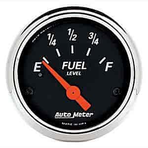 Designer Black Fuel Level Gauge 2-1/16" Electrical