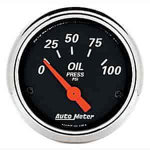 Designer Black Oil Pressure Gauge 2-1/16" Electrical