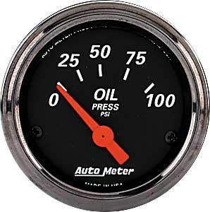 Designer Black Oil Pressure Gauge 2-1/16" Electrical