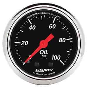 Designer Black Oil Pressure Gauge 2-1/16" Mechanical (Full Sweep)
