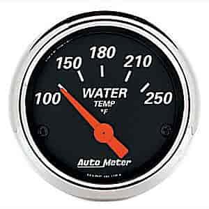 Designer Black Water Temperature Gauge 2-1/16" Electrical
