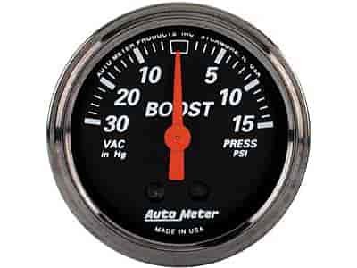 Designer Black Vacuum/Boost Gauge 2-1/16" Mechanical