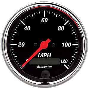 Designer Black Speedometer 3-3/8" Electrical