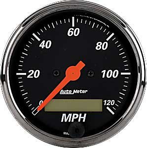 Designer Black Speedometer 3-1/8" Electrical