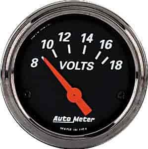 Designer Black Voltmeter 2-1/16" Electrical