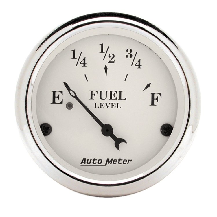 Old Tyme White Fuel Level Gauge 2-1/16" Electrical