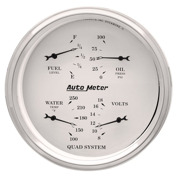 Old Tyme White Quad Gauge 5" Electrical