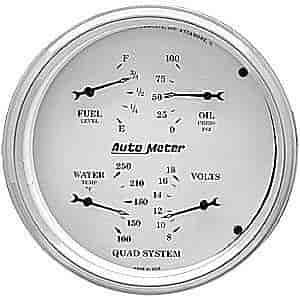 Old Tyme White Quad Gauge 5" Electrical