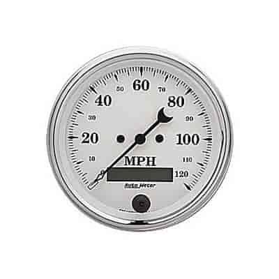 Old Tyme White Speedometer 3-3/8" Electrical
