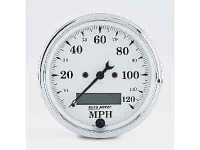 Old Tyme White Speedometer 3-1/8" Electrical