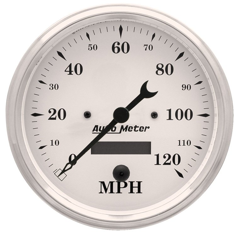 Old Tyme White Speedometer 5" Electrical