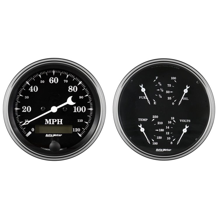 Old Tyme Black 2-Gauge Kit Includes: 5" Speedometer