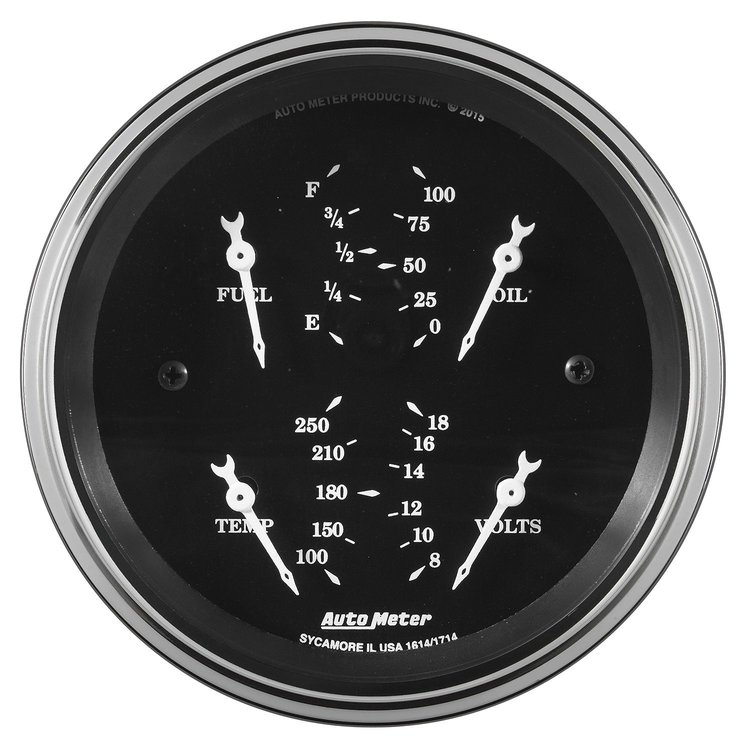 Old Tyme Black Dual Gauge 3-3/8" Electrical Includes: