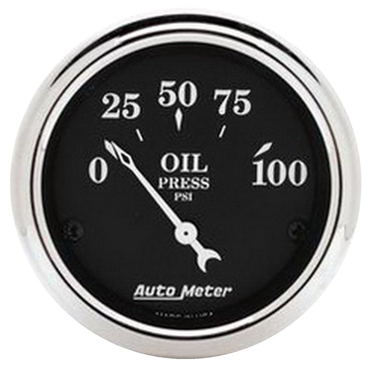 Old Tyme Black Oil Pressure Gauge 2-1/16" Electrical