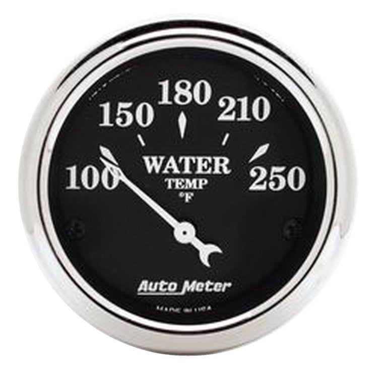 Old Tyme Black Water Temperature Gauge 2-1/16" Electrical