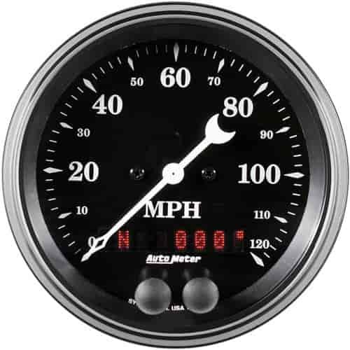 Old Tyme Black Speedometer with GPS 3-3/8" Electrical