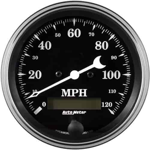 Old Tyme Black Speedometer With Programmable LCD Odometer