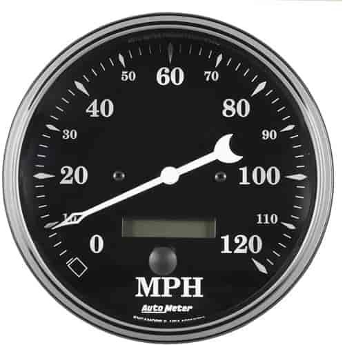 Old Tyme Black Speedometer With Programmable LCD Odometer