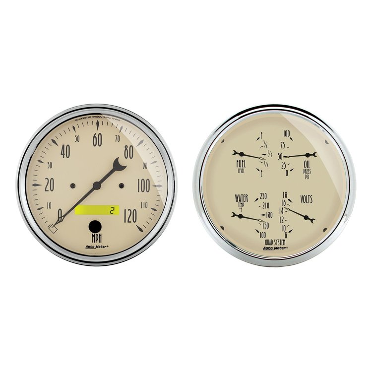 Antique Beige Quad Gauge Kit 5" Electrical