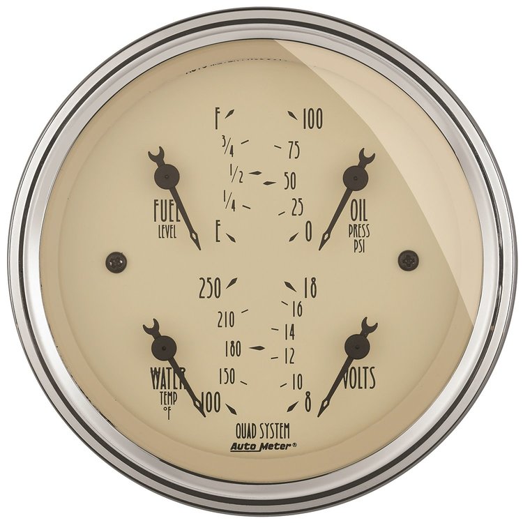 Antique Beige Quad Gauge 3-3/8" Electrical