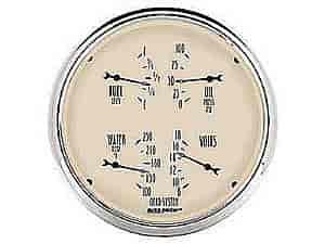 Antique Beige Quad Gauge 3-3/8" Electrical