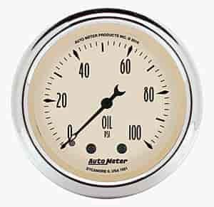 Antique Beige Oil Pressure Gauge 2-1/16" Mechanical (Full Sweep)