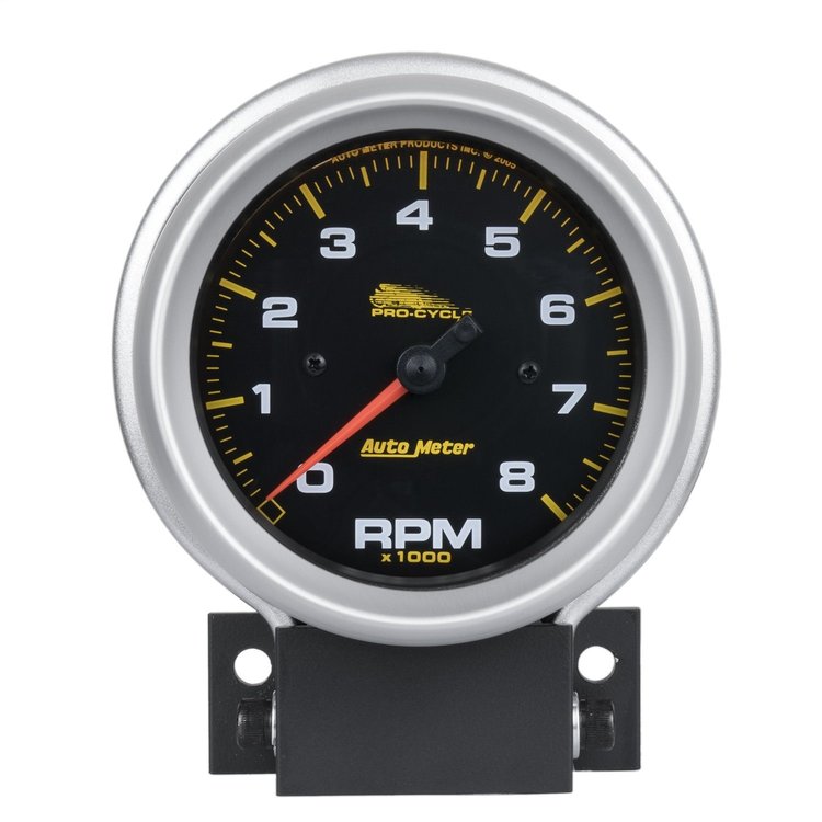 GAUGE TACH 3 3/4 8K RPM 2 / 4 CYLINDER BLACK PRO-CYCLE