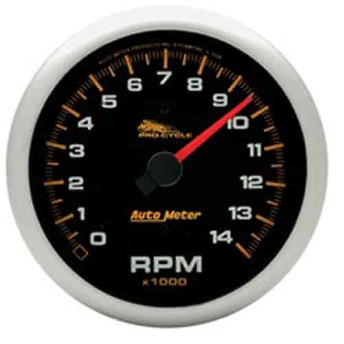 GAUGE TACH 3 3/4 14K RPM 2 / 4 CYLINDER BLACK PRO-CYCLE
