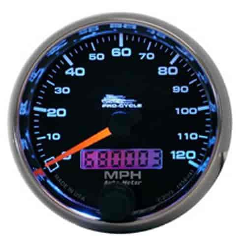 GAUGE SPEEDO 2 5/8 120 MPH ELEC BLACK PRO-CYCLE