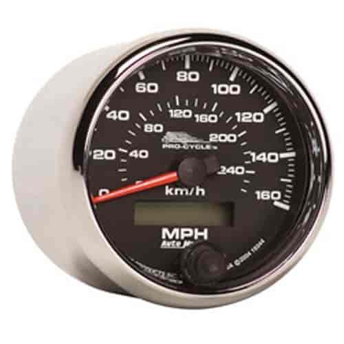 GAUGE SPEEDO 2 5/8 160 MPH/260KMH ELEC BLACK PRO-CYCLE