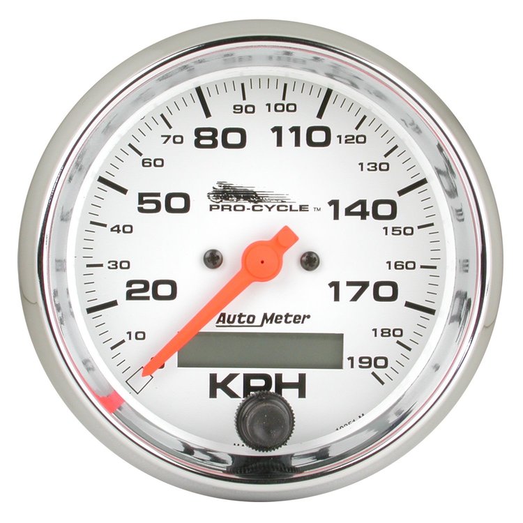 GAUGE SPEEDO 3 3/4 120 MPH ELEC WHITE PRO-CYCLE