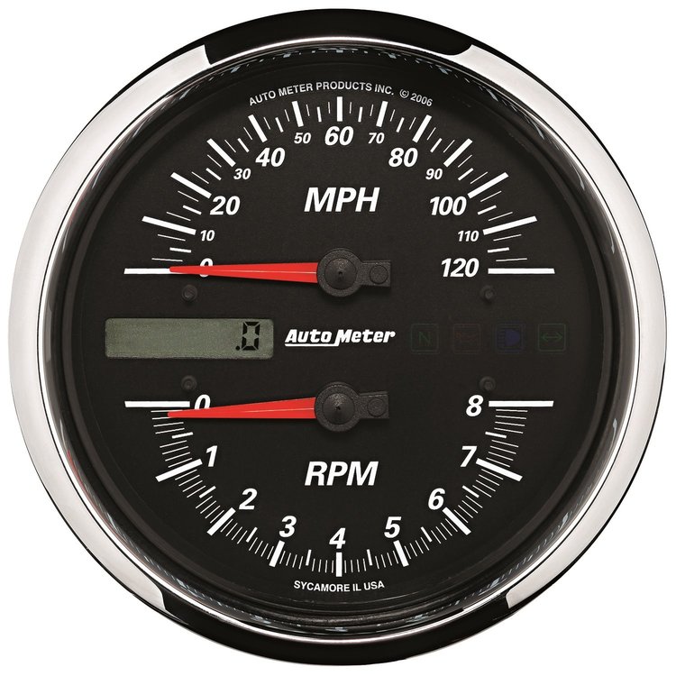 GAUGE TACH/SPEEDO 4 1/2 8K RPM/120 MPH BLACK PRO-CYCLE