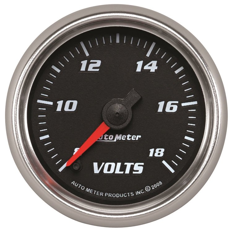 GAUGE VOLTMETER 2 1/16 18V DIGITAL STEPPER MOTOR BLACK PRO-CYCLE