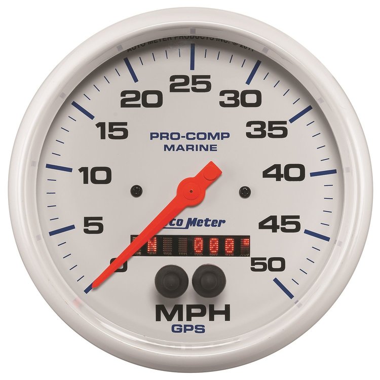 Pro-Comp White Phantom Marine Speedometer Diameter: 5"