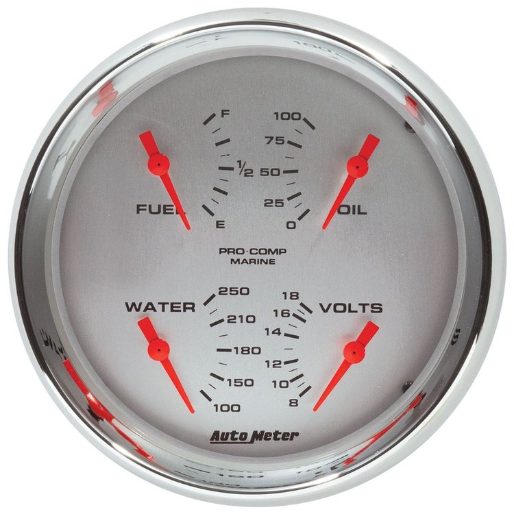 200705-35 5 in. Electrical Quad Gauge [Marine Chrome]