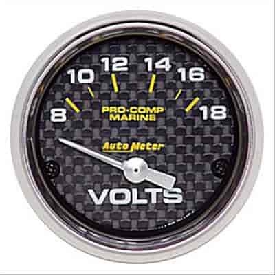Pro-Comp Carbon Fiber Marine Voltmeter Diameter: 2-1/16"