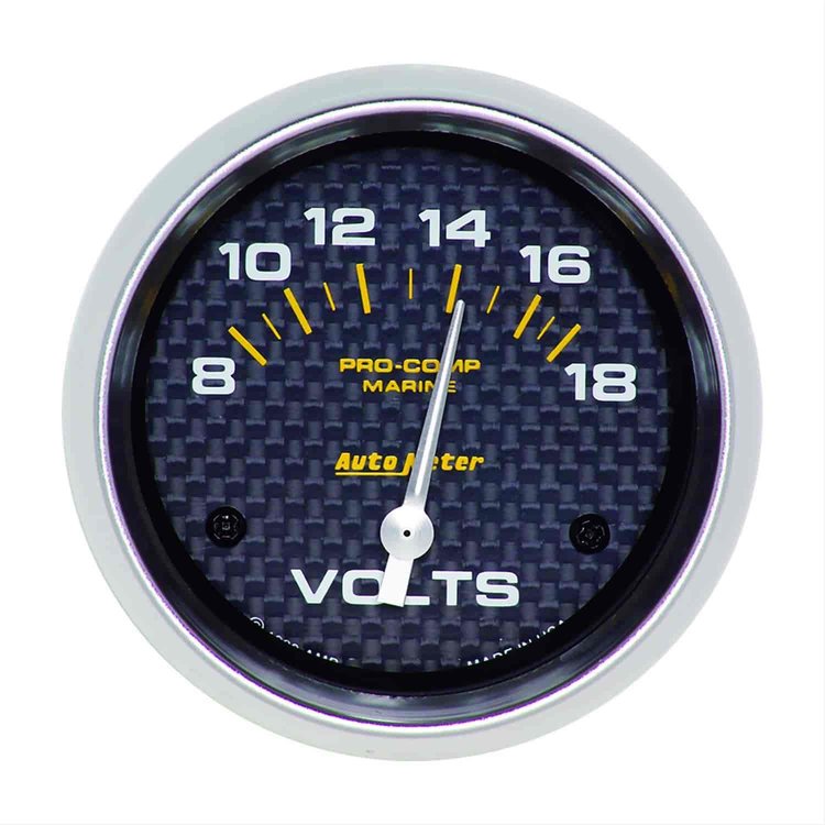 Pro-Comp Carbon Fiber Marine Voltmeter Diameter: 2-5/8"