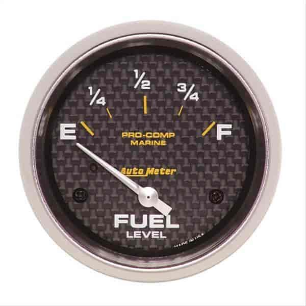 Pro-Comp Carbon Fiber Marine Fuel Level Gauge Diameter: 2-5/8"