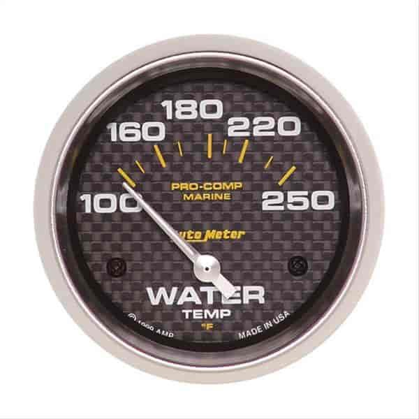Pro-Comp Carbon Fiber Marine Water Temperature Gauge Diameter: 2-5/8"