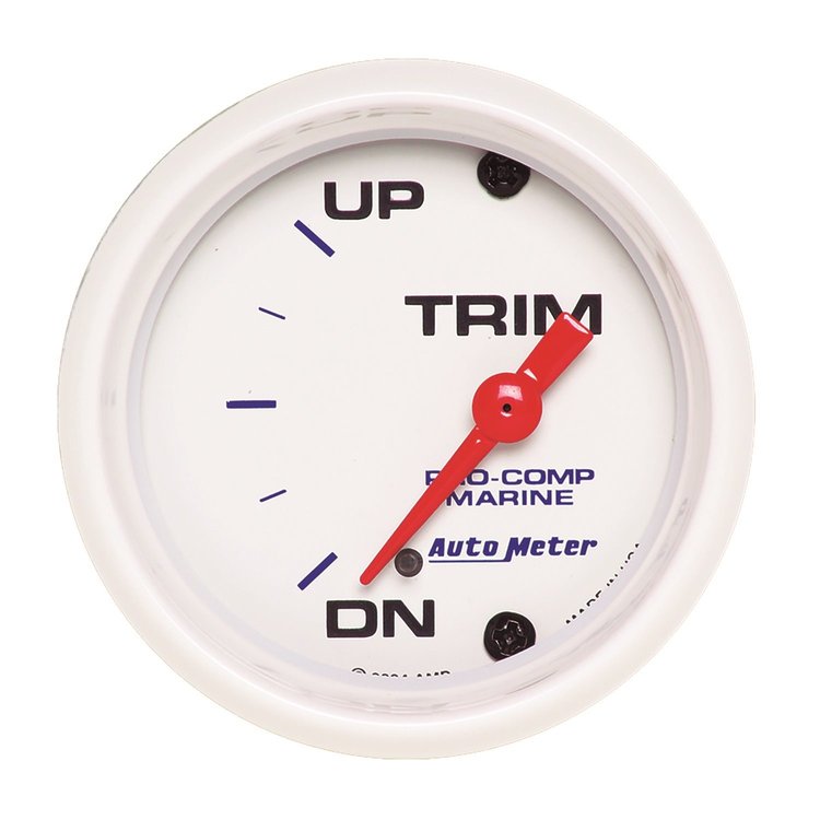 Pro-Comp White Phantom Marine Trim Level Gauge Diameter: 2-1/16"