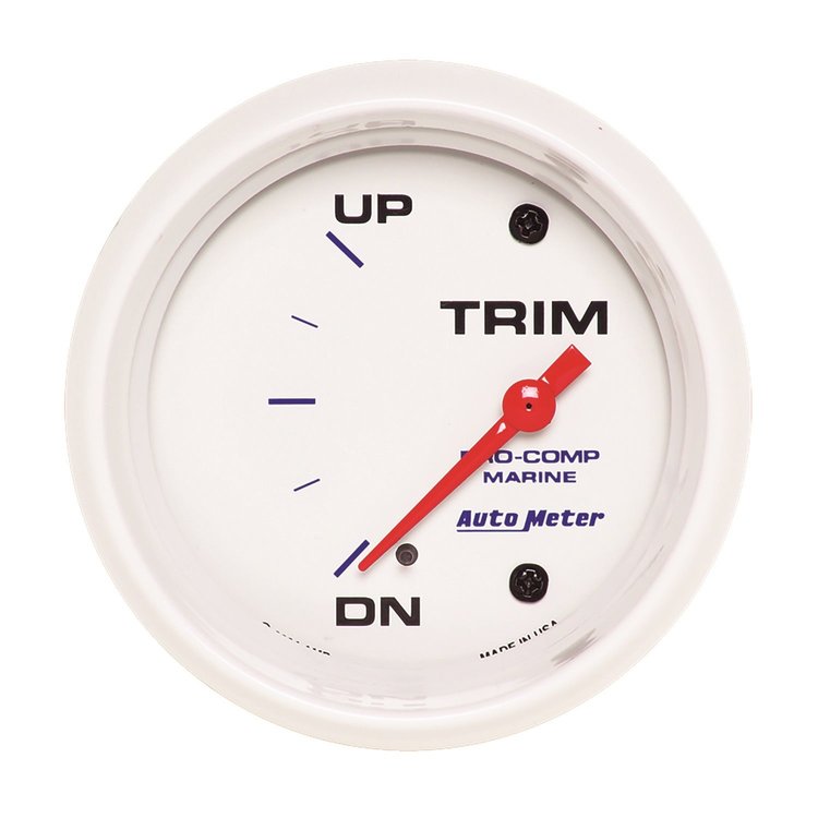 Pro-Comp White Phantom Marine Trim Level Gauge Diameter: 2-5/8"
