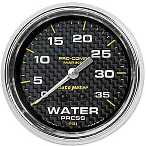 Pro-Comp Carbon Fiber Marine Water Pressure Gauge Diameter: 2-5/8"